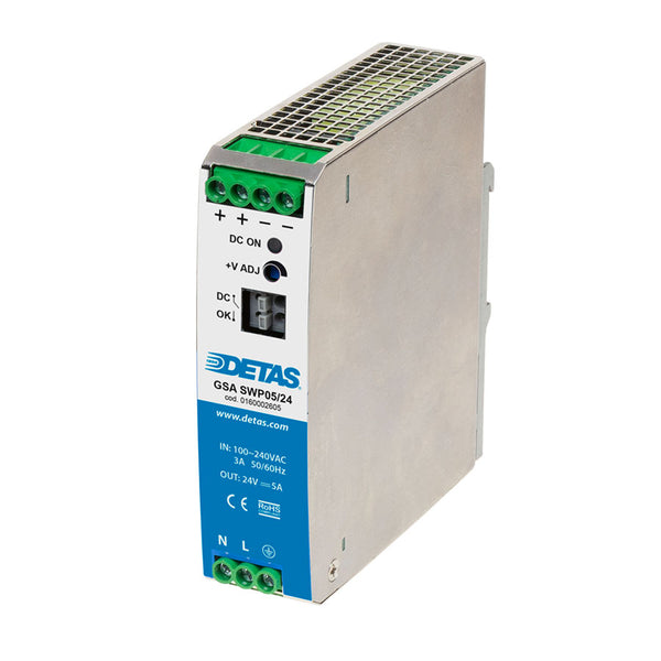 AC-DC DIN Rail Mountable Power Supply, Single phase 24V / 5A